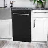 ZLINE 18" Tallac Series 3rd Rack Top Control Dishwasher with Traditional Handle, 51dBa [Color: Black Stainless Steel]