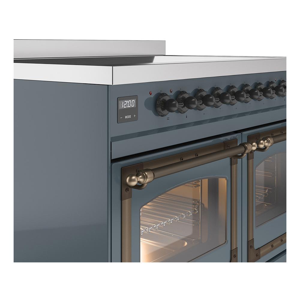 ILVE UNDI406NMPBGB Nostalgie II Noblesse 40 inch Induction Range (Triple Glass Door, Blue Grey, Burnished)