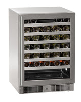 24 inch Wine Refrigerator with Door Style - Stainless Steel Frame Glass
