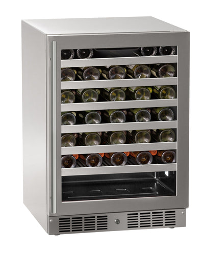 24 inch Wine Refrigerator with Door Style - Stainless Steel Frame Glass