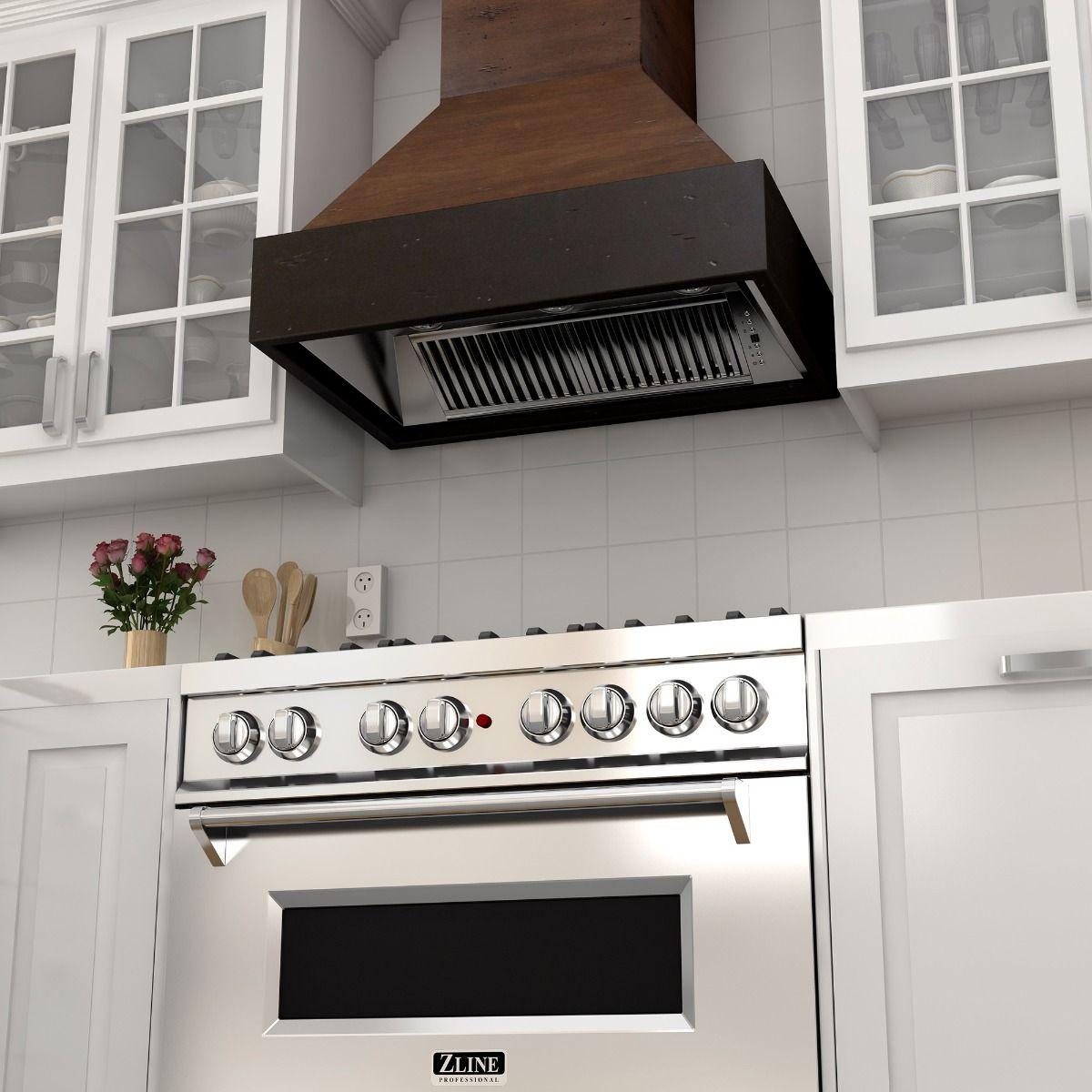 ZLINE 30 in. Wooden Wall Mount Range Hood in Antigua and Hamilton - Includes Remote Motor