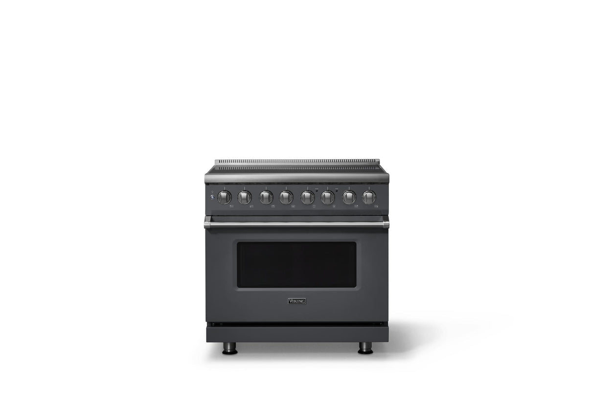 36"W. Induction Range (Finish: Cast Black, Trim: Polished Chrome)