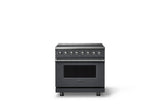 36"W. Induction Range (Finish: Cast Black, Trim: Polished Chrome)