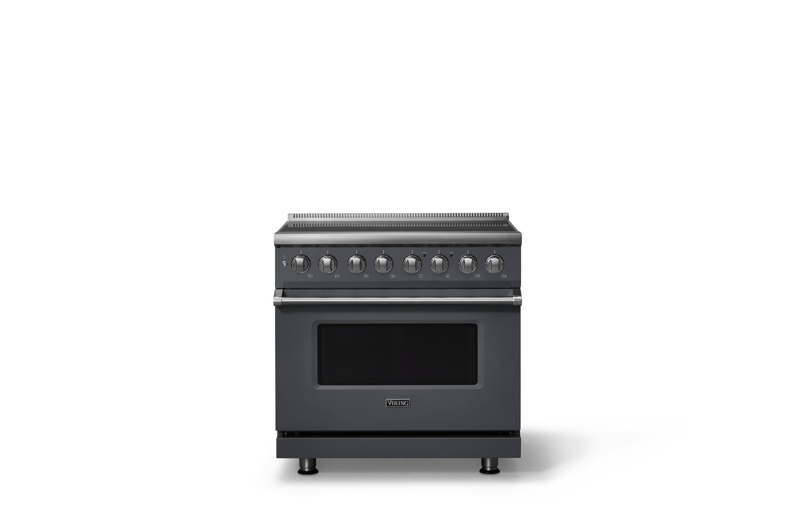 36"W. Induction Range (Finish: Cast Black, Trim: Polished Chrome)