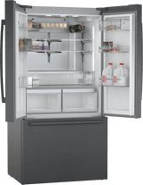 800 Series French Door Bottom Mount Refrigerator 36" Black Stainless Steel