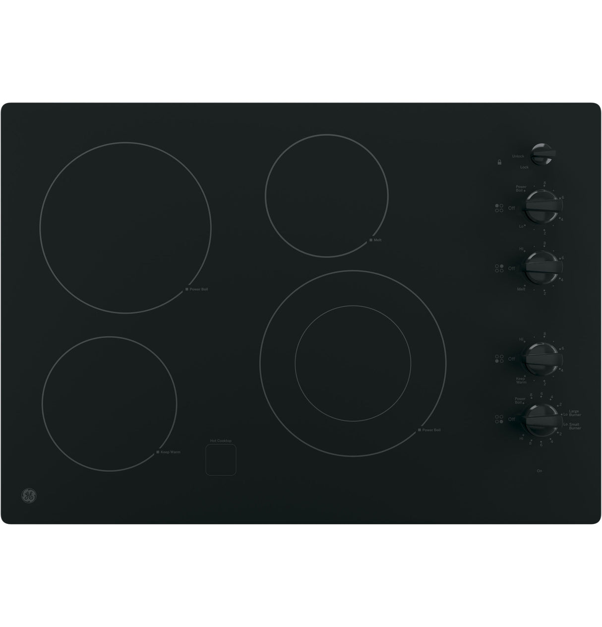 GE® 30" Built-In Knob Control Electric Cooktop