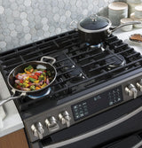 GE Profile™ 30" Smart Slide-In Front-Control Gas Double Oven Convection Range