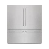 ZLINE 72 in. 39.6 cu. ft. French Door Built-In Bottom Freezer Refrigerator with Water Dispensers and Ice Makers in DuraSnow' Stainless Steel with Graphite Gray Interior (GRBIT-SN-72)