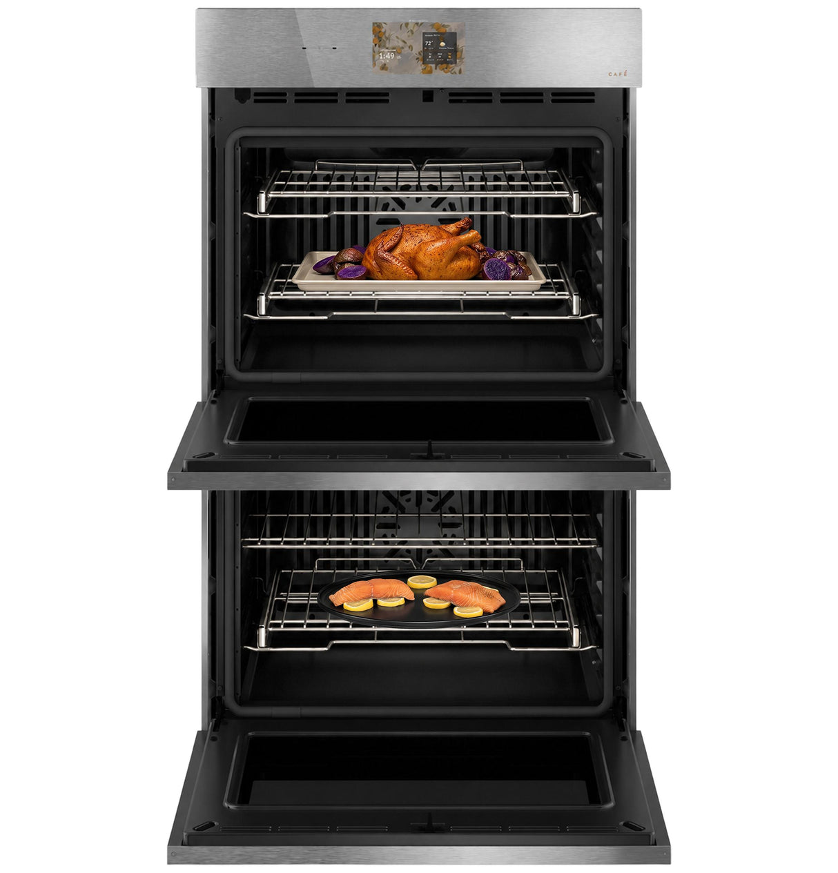 CAF(EBACK)™ 30" Smart Built-In Convection Double Wall Oven in Platinum Glass