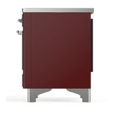 ILVE UMDIB40NR3BUC Majestic III 40 inch Induction Range with 6 Elements, 3.82 cu. ft. Total Oven Capacity (Triple Glass Door, Burgundy, Chrome)