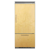 Marvel Professional Built-In 36" Bottom Freezer Refrigerator - Solid Stainless Steel Door - Right Hinge, Slim Designer Handle