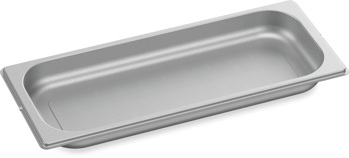 Unperforated steam oven pan - for cooking food in gravy, stock, water (e.g. rice, pasta).