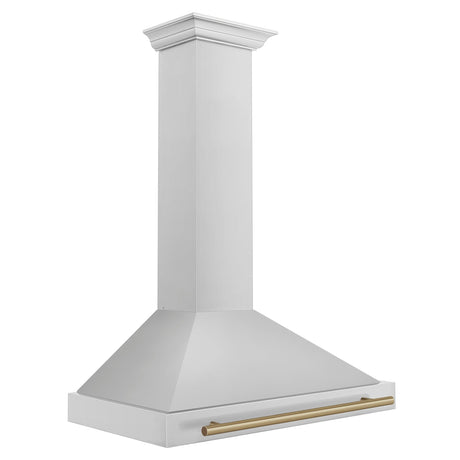 ZLINE 30 in. Autograph Edition Convertible Stainless Steel Range Hood with Stainless Steel Shell and Champagne Bronze Accents (KB4STZ-30-CB) [Color: Champagne Bronze Accents]