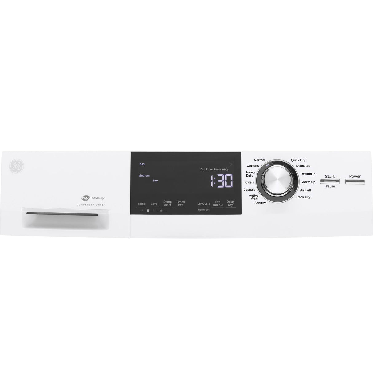 GE® 4.0 cu.ft. Capacity 24" Ventless Condenser Frontload Electric Dryer with Stainless Steel Basket