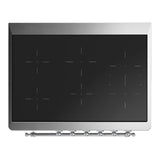 ILVE UMIB36NR3WHC Majestic III 36 inch Induction Range with 6 Elements, 3.5 cu. ft. Total Oven Capacity (Triple Glass Door, White, Chrome)