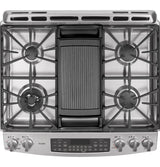 GE Profile™ Series 30" Slide-In Front Control Double Oven Gas Range