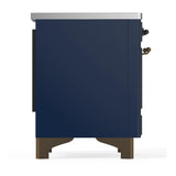 ILVE UMDIB40QNR3MBB Majestic III 40 inch Induction Range with 6 Elements, 3.82 cu. ft. Total Oven Capacity (Solid Door, Midnight Blue, Burnished)