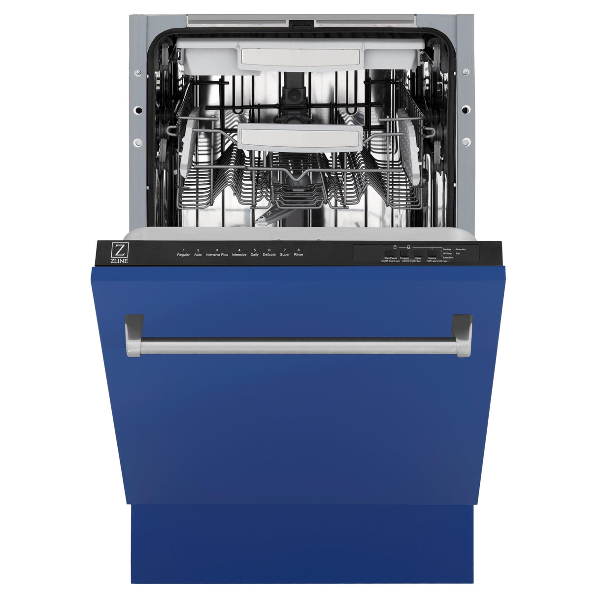 ZLINE 18" Tallac Series 3rd Rack Top Control Dishwasher with Traditional Handle, 51dBa [Color: Blue Matte]