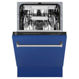 ZLINE 18" Tallac Series 3rd Rack Top Control Dishwasher with Traditional Handle, 51dBa [Color: Blue Matte]