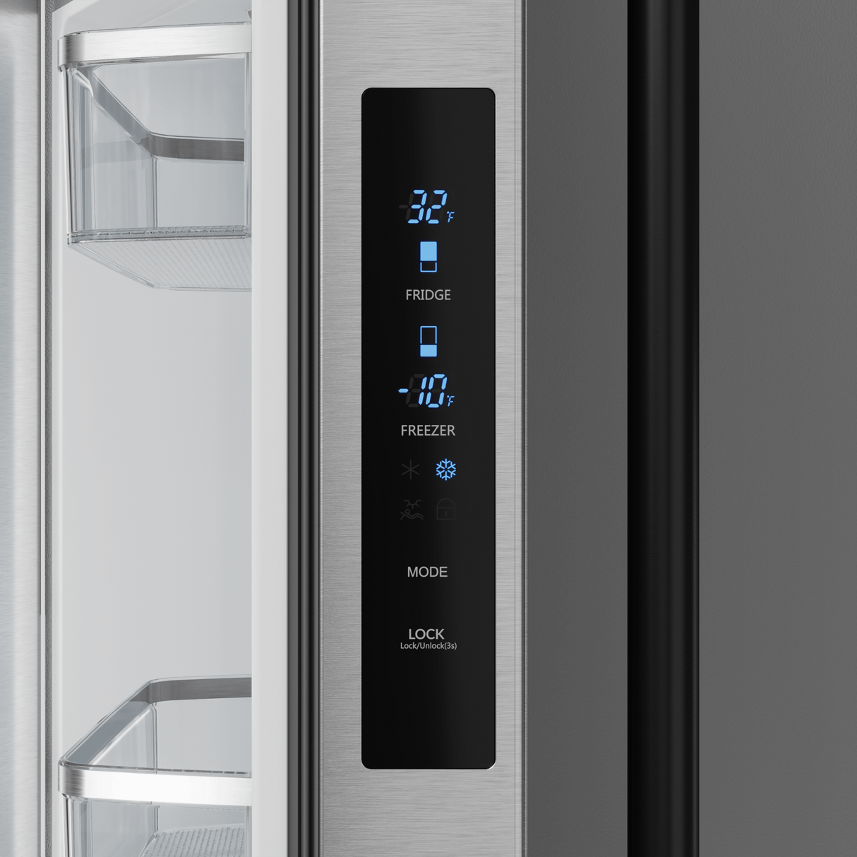 30 Inch 17.5 Cu Ft French Door Counter Depth Refrigerator With Ice Maker In Stainless Steel/black  Gordon Ramsay Series