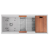 ZLINE 43 in. Garmisch Undermount Single Bowl Satin Stainless Steel Kitchen Sink with Bottom Grid and Accessories (SLS-43S)