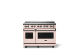 48"W. Induction Range (Finish: Blush, Trim: Polished Chrome)
