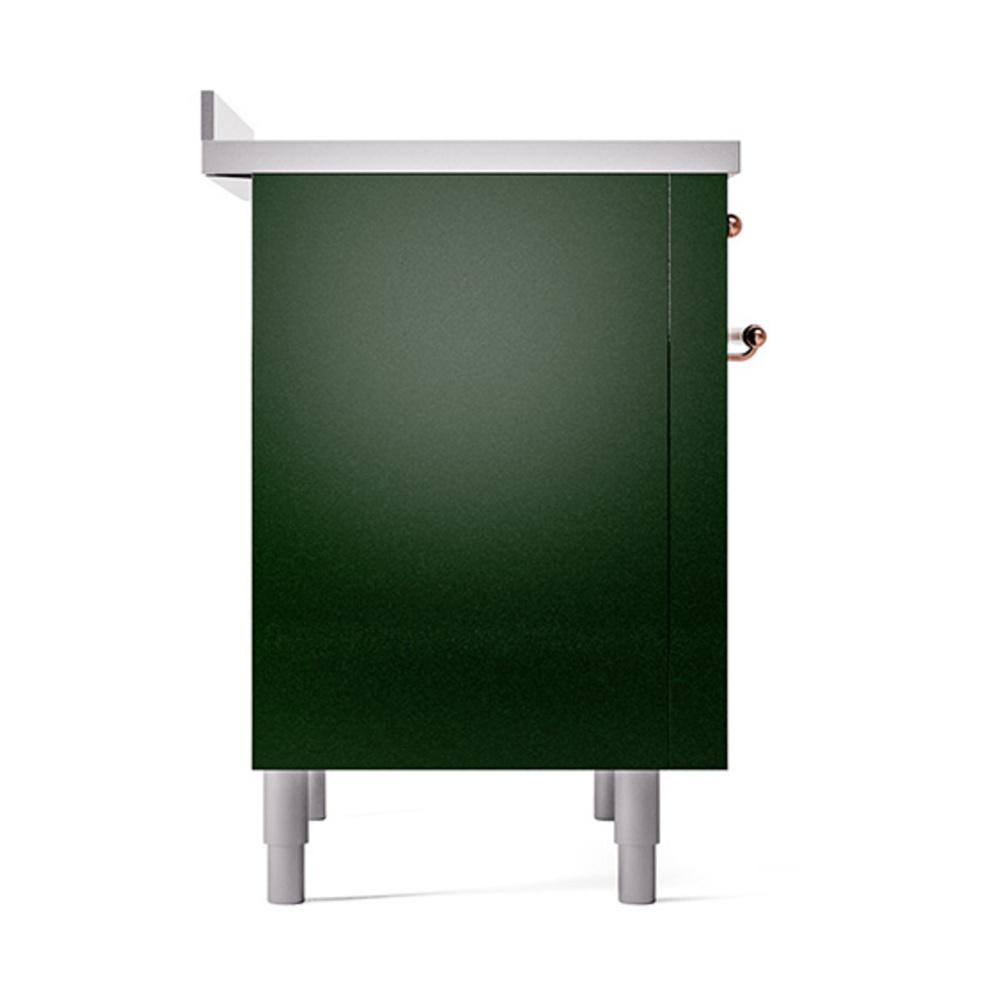 ILVE UNI366QNMPEGP Nostalgie II Noblesse 36 inch Induction Range (Solid Door, Emerald Green, Copper)