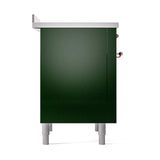 ILVE UNI366QNMPEGP Nostalgie II Noblesse 36 inch Induction Range (Solid Door, Emerald Green, Copper)
