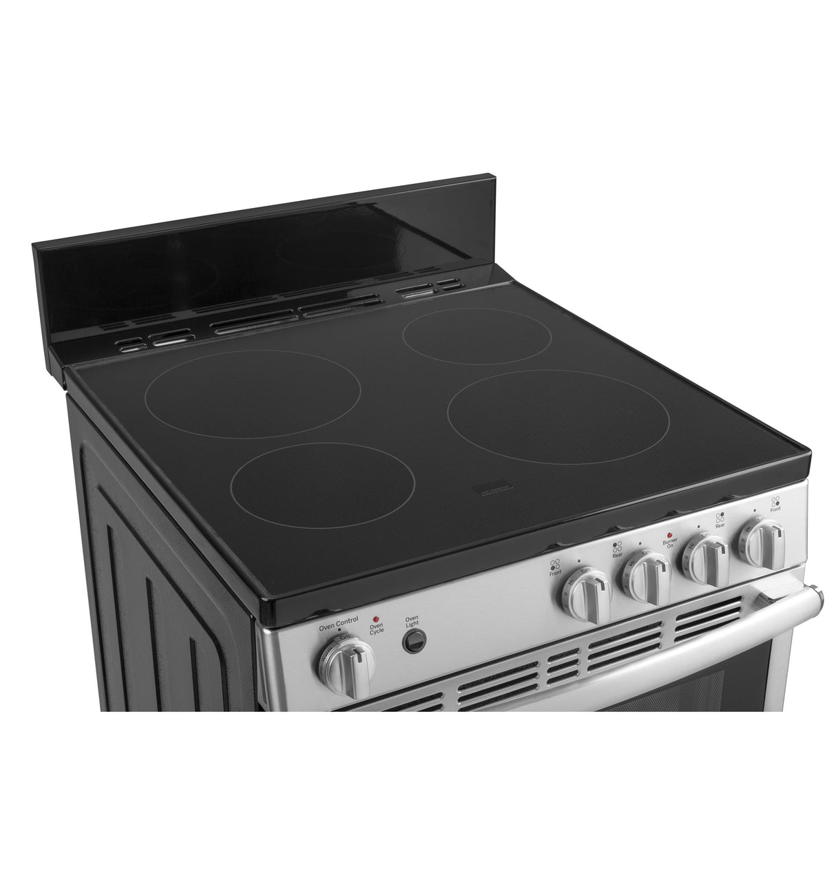 GE® ENERGY STAR® 24" Free-Standing/Slide-in Front Control Range with Steam Clean and Large Window
