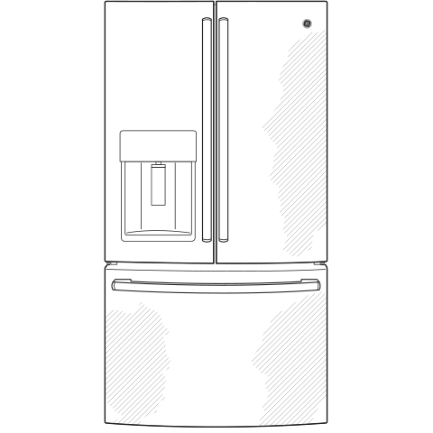 GE® 27.7 Cu. Ft. Fingerprint Resistant French-Door Refrigerator with Door In Door