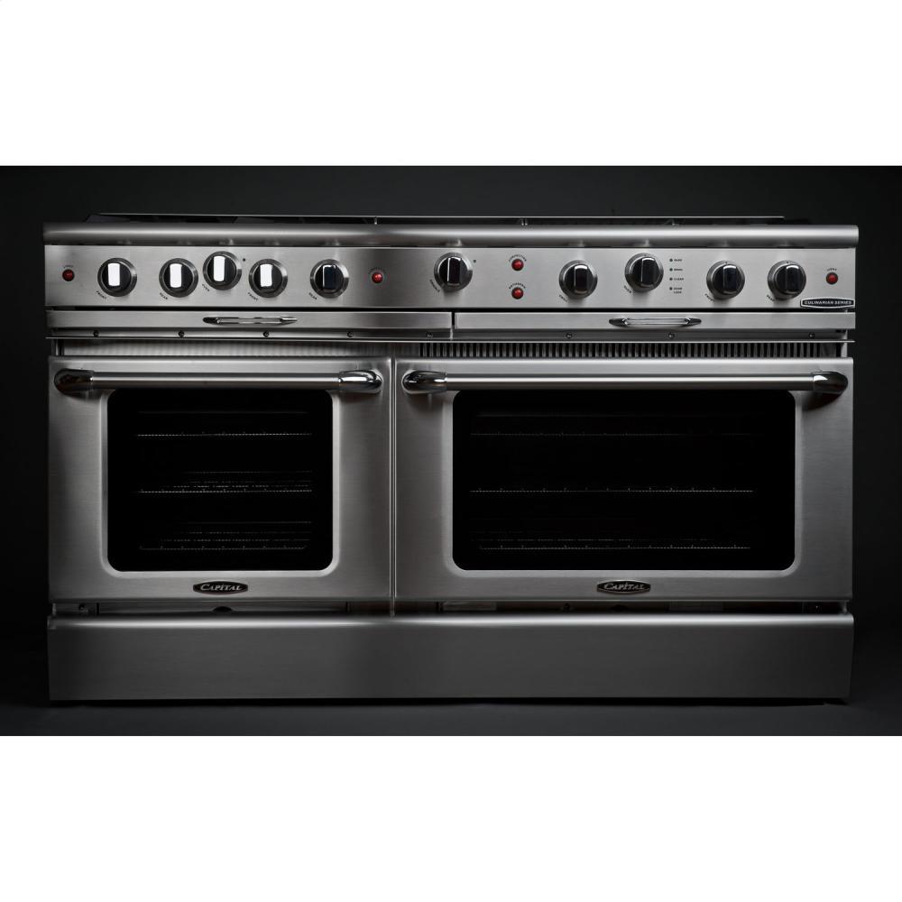 60" Gas Self Clean w/ Rotisserie, 8 Open Burners, 12" Broil Burner