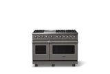 48"W. Dual Fuel Range (Burner: 6g, Finish: Damascus Gray, Trim: Polished Chrome, Fuel: Natural Gas)