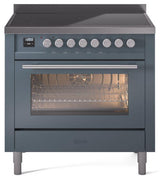 Professional Plus II 36 Inch Electric Freestanding Range in Blue Grey with Trim