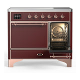 ILVE UMDIB40QNR3BUP Majestic III 40 inch Induction Range with 6 Elements, 3.82 cu. ft. Total Oven Capacity (Solid Door, Burgundy, Copper)