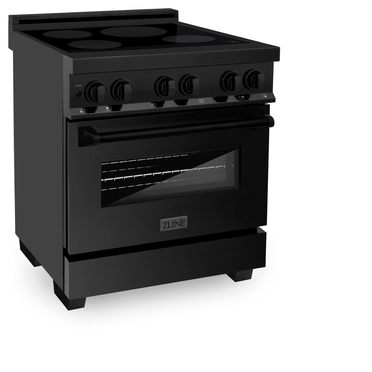 ZLINE Induction Range with a 4 Element Stove and Electric Oven in Black Stainless Steel (RAIND-BS-30)