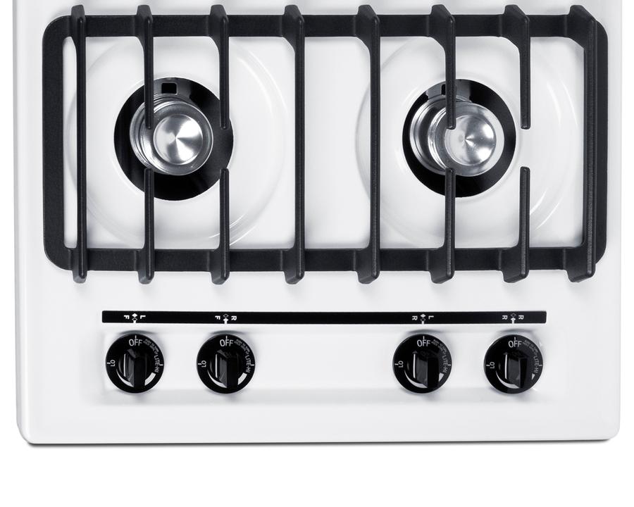 24" Wide 4-burner Gas Cooktop, Battery Start Ignition