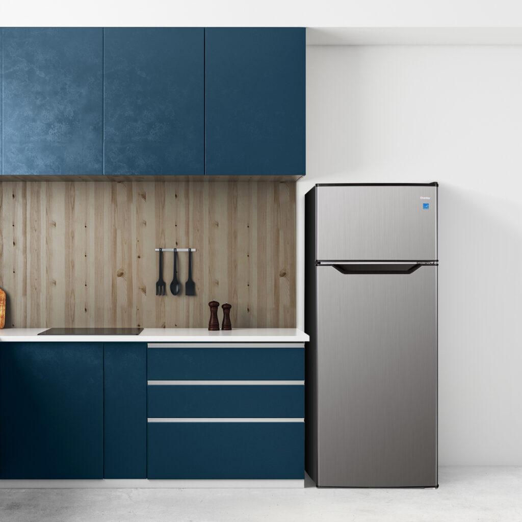 Danby 7.4 cu. ft. Apartment Size Top Mount Fridge in Stainless Steel Look