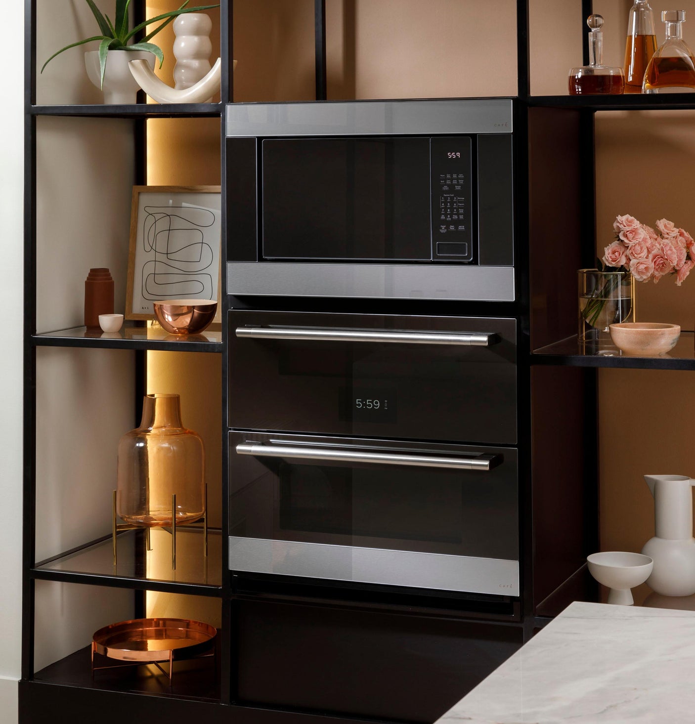 Café™ 30" Duo Smart Single Wall Oven in Platinum Glass
