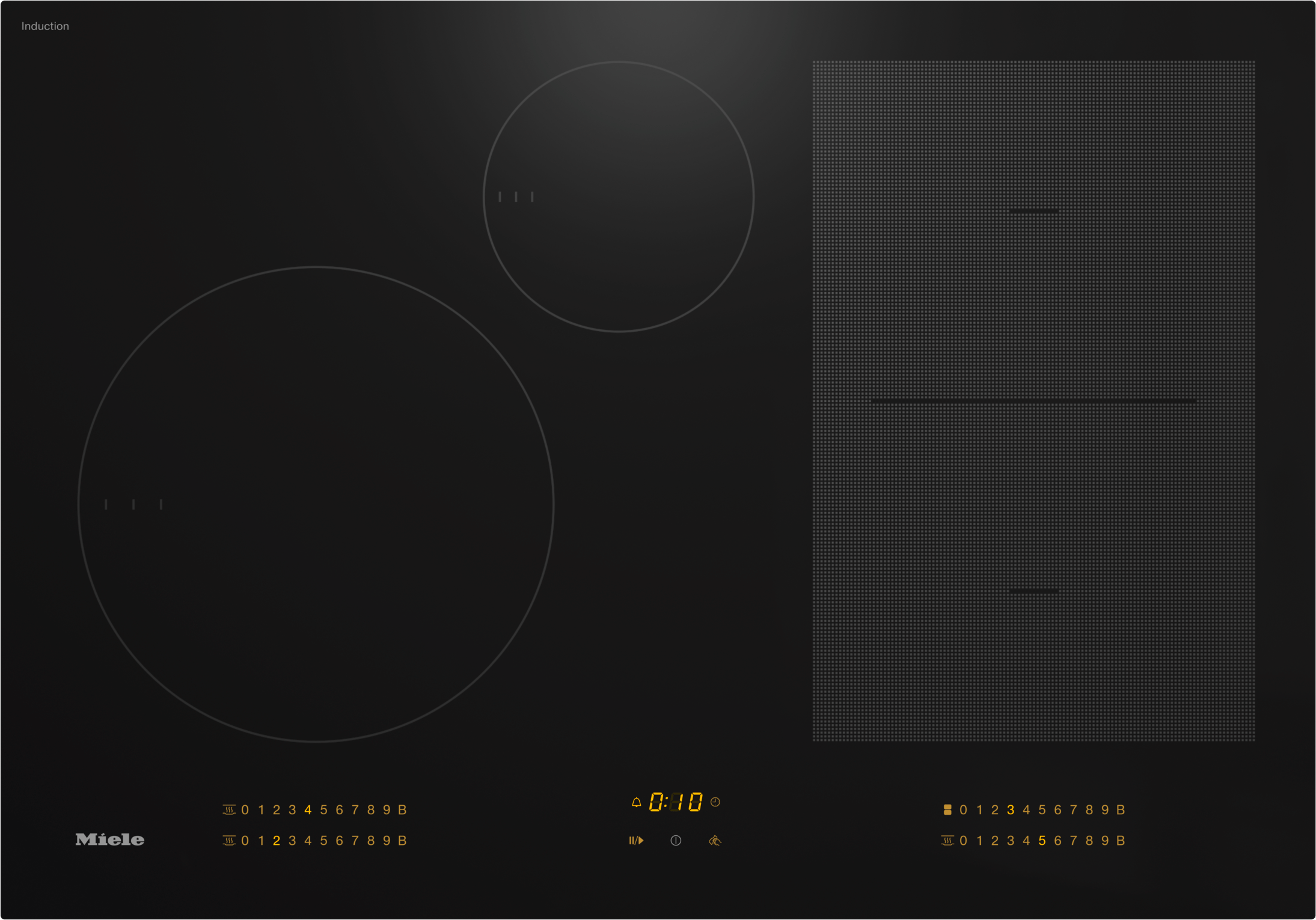 KM 7735 FL - 30-inch induction cooktop, operated with its own controls with PowerFlex cooking area for maximum performance