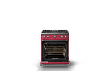 30"W. Sealed Burner Gas Range (Finish: Valentine, Trim: Polished Chrome, Fuel: Natural Gas)