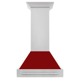 ZLINE 30 in. Stainless Steel Range Hood with Colored Shell Options and Stainless Steel Handle (8654STX-30) [Color: Red Gloss]