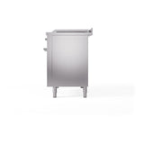 ILVE UN48FSQNMPSSCLP Nostalgie II Noblesse 48 inch Dual Fuel Range (5 Sealed Burners + Griddle + French Top, Liquid Propane, Solid Door, Stainless Steel, Chrome)