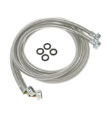 UNIVERSAL 6 FT STAINLESS STEEL WASHING MACHINE HOSES WITH 90 DEGREE ELBOW