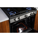 GE Profile™ 30" Free-Standing Self Clean Dual-Fuel Fingerprint Resistant Range with Storage Drawer