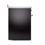 ILVE UNI304QNMPBKC Nostalgie II Noblesse 30 inch Induction Range (Solid Door, Glossy Black, Chrome)
