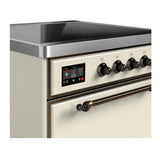 ILVE UMIB30QNR3AWB Majestic III 30 inch Induction Range with 4 Elements, 4 cu. ft. Oven Capacity (Solid Door, Antique White, Burnished)
