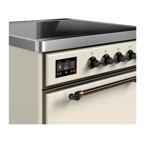 ILVE UMIB30QNR3AWB Majestic III 30 inch Induction Range with 4 Elements, 4 cu. ft. Oven Capacity (Solid Door, Antique White, Burnished)