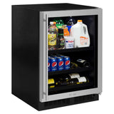 24-In Built-In Beverage Center With Split Convertible Shelves with Door Style - Stainless Steel Frame Glass, Door Swing - Right