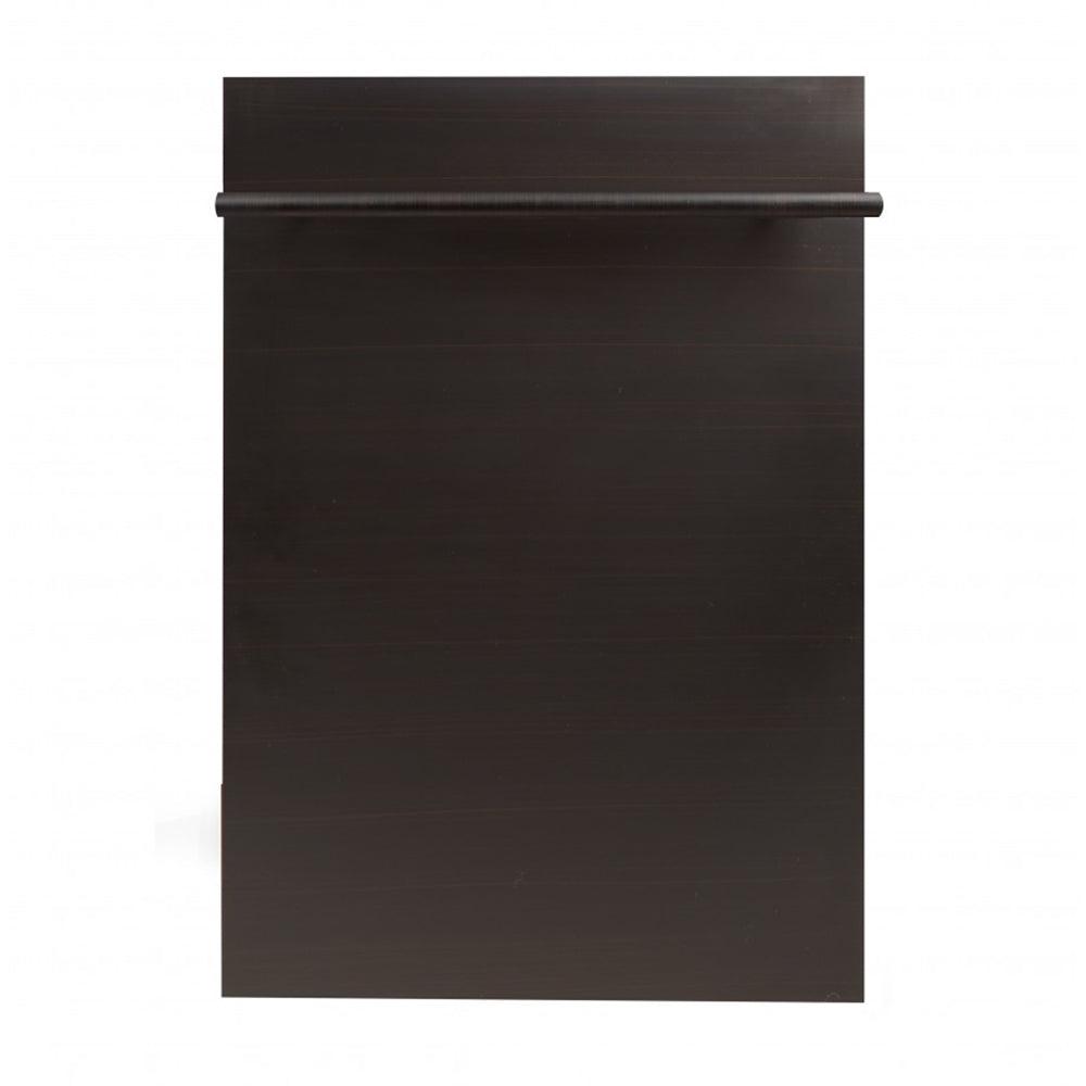 ZLINE 18 in. Compact Top Control Dishwasher with Stainless Steel Tub and Modern Style Handle, 52 dBa (DW-18) [Color: Oil Rubbed Bronze]