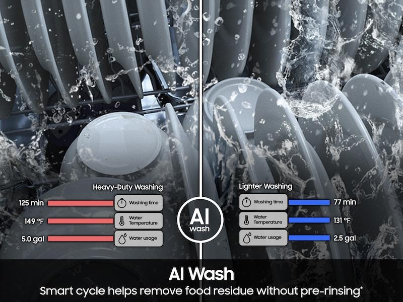 38 dBA Bespoke Smart Dishwasher with 3rd Rack Washing System in Fingerprint Resistant Stainless Steel